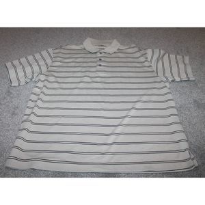 PGA Tour Mens Golf Shirt Size XL Tan Black Strips
